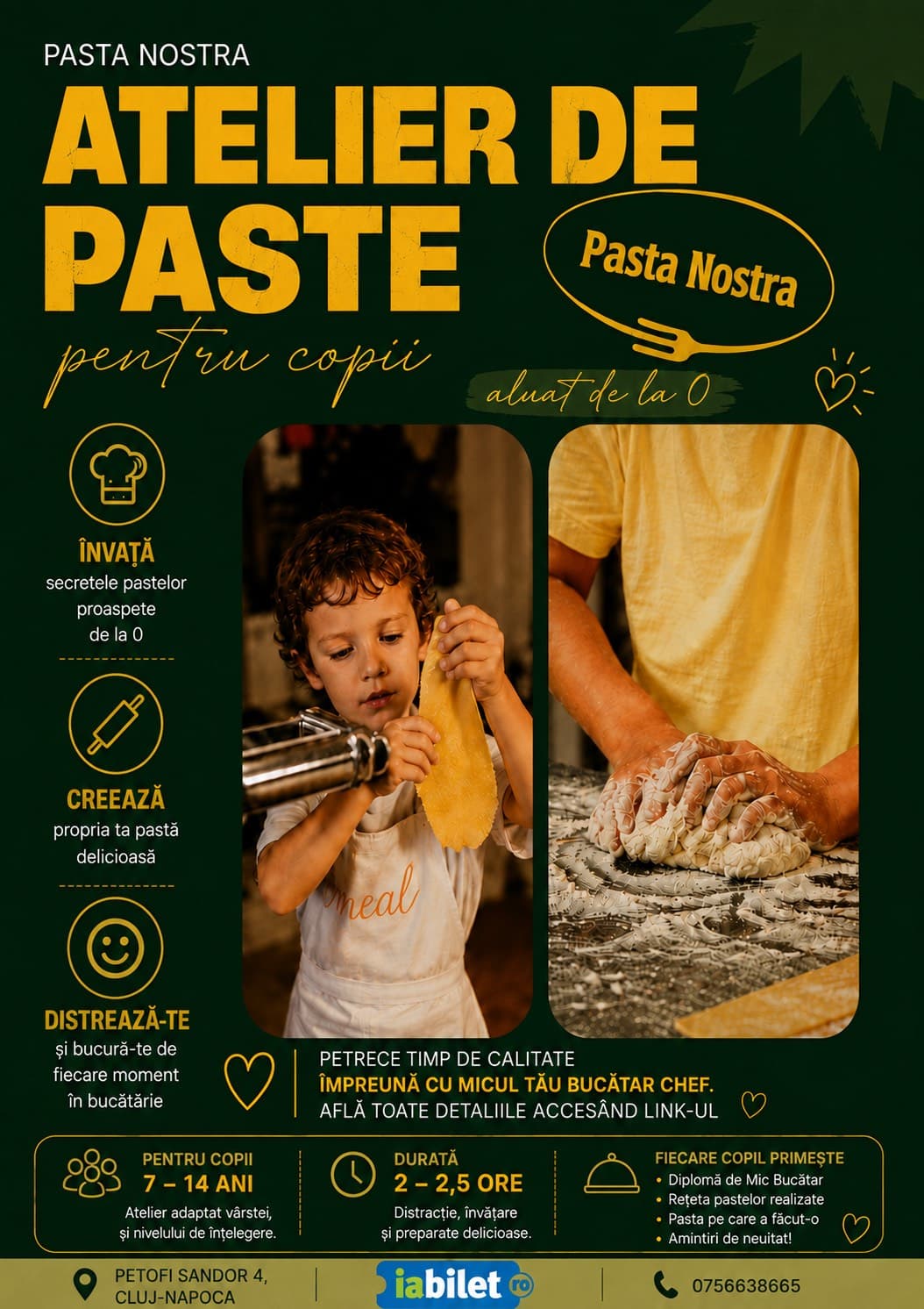 Afiș: Atelier de paste pentru copii (7-14 ani)