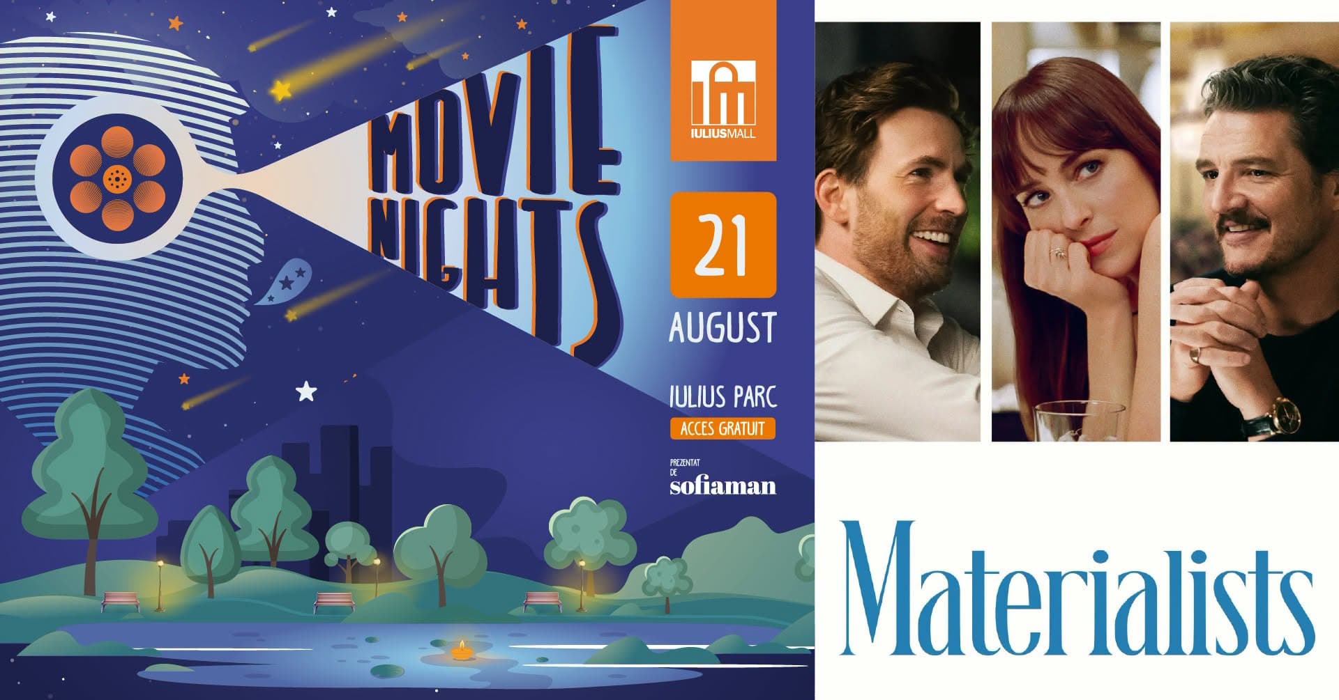Afiș: Movie Nights – „Materialists” @ Iulius Parc