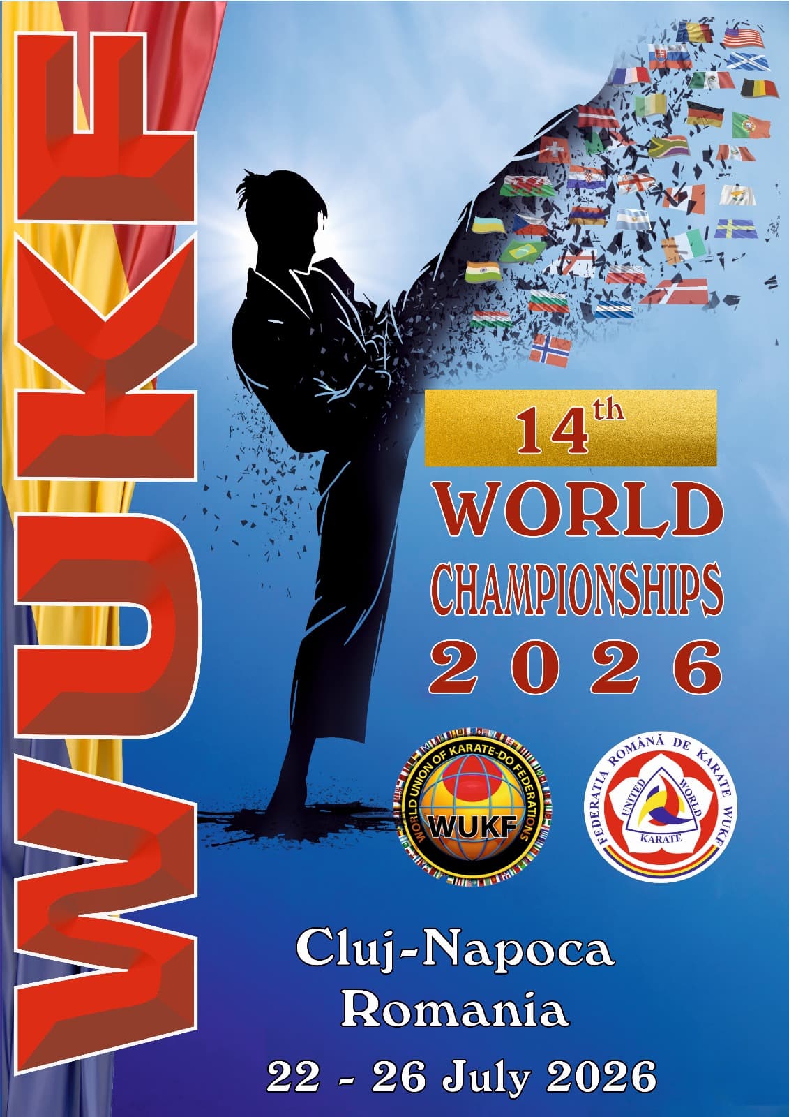 Afiș: Campionatul Mondial de Karate WUKF 2026 (ediția a 14-a)